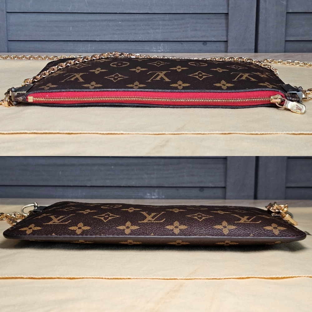 Authentic LOUIS VUITTON Monogram Pochette Wristlet Crossbody - Picture 6 of 11